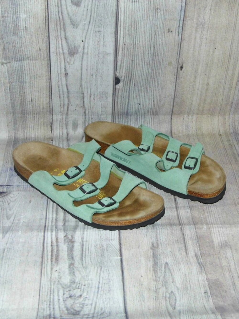 BIRKENSTOCK Florida Sage Green Nubuck Sandals Womens Size 9
